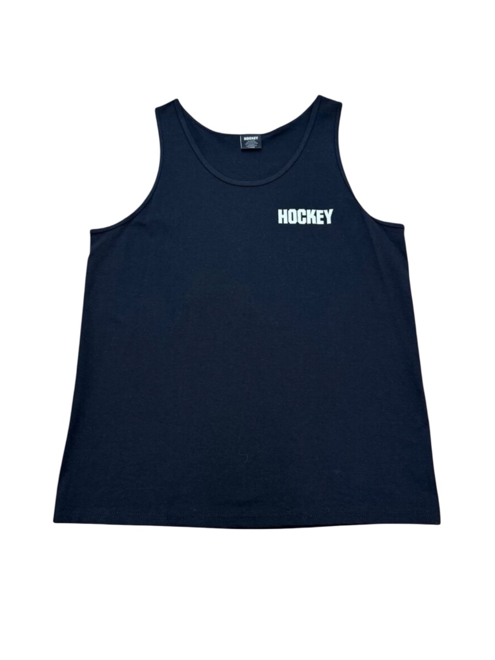 Men’s Hockey Black Cotton Tank Top Graphic Skate Brand Large